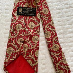 Vintage Buckingham Palace Ceiling Design Silk Tie, Red and Gold